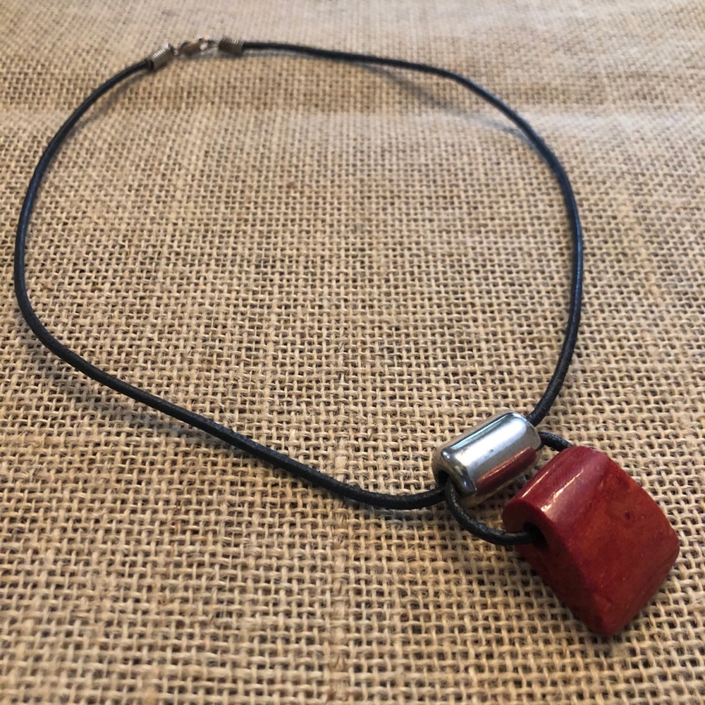 Silpada Red Sponge Coral Nugget Necklace